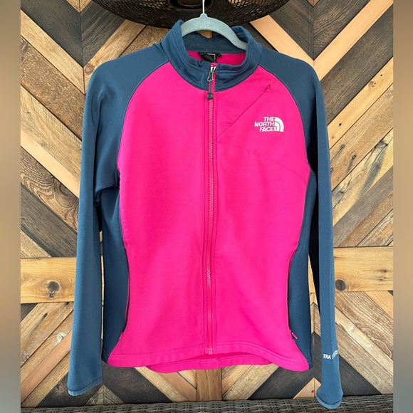 The North Face Womens TKA Stretch Jacket Size M Pink Blue Full Zip Polyester - Picture 1 of 8